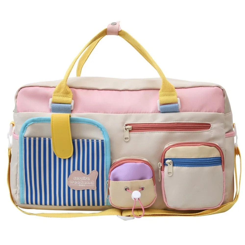 

Zipper Oxford Travel Duffel Bag Foldable Short Distance Travel Luggage Bag Multi Layered Sturdy Nylon Duffle Bag Trip