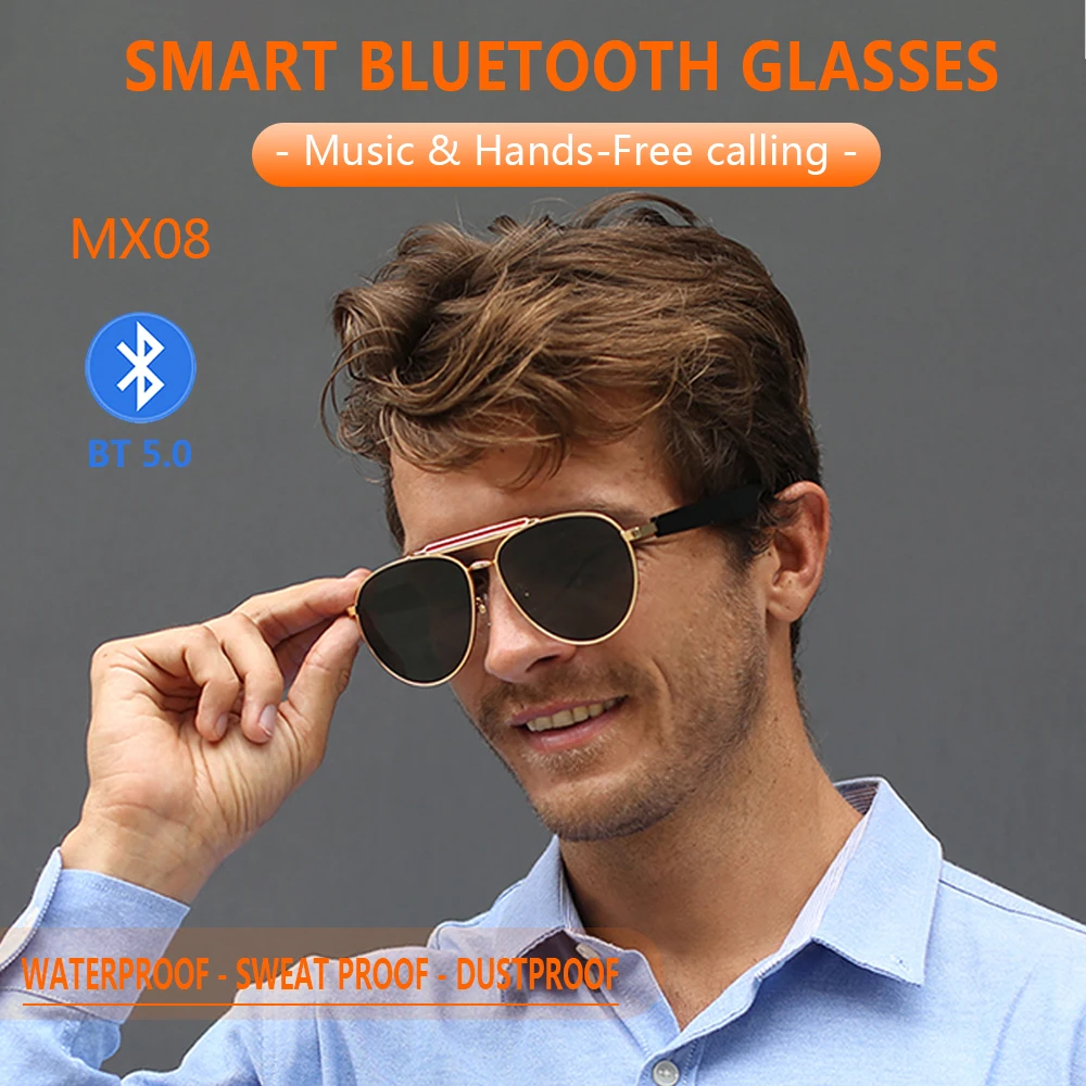 2022 New Smart Bluetooth Glasses Men Wireless Call Headset Glasses Women Anti-Blue Light IP67 Waterproof Fashion Music Call