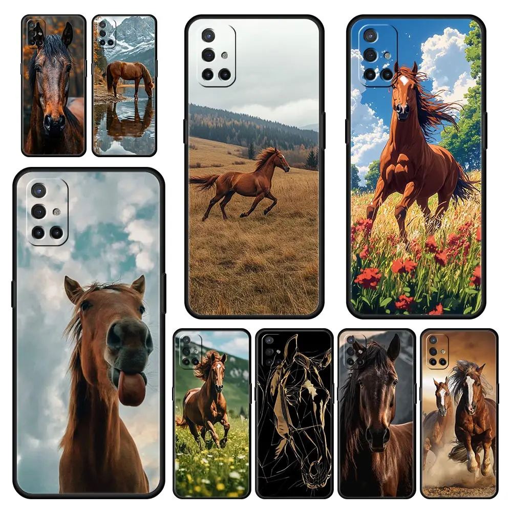 

Beautiful Elegant Brown Horses Case For OnePlus 13 12 11 10 9 8 7T Pro 13R 12R 10R 9RT 8T Nord N200 N30 2T CE 2 3 5G Lite Cover