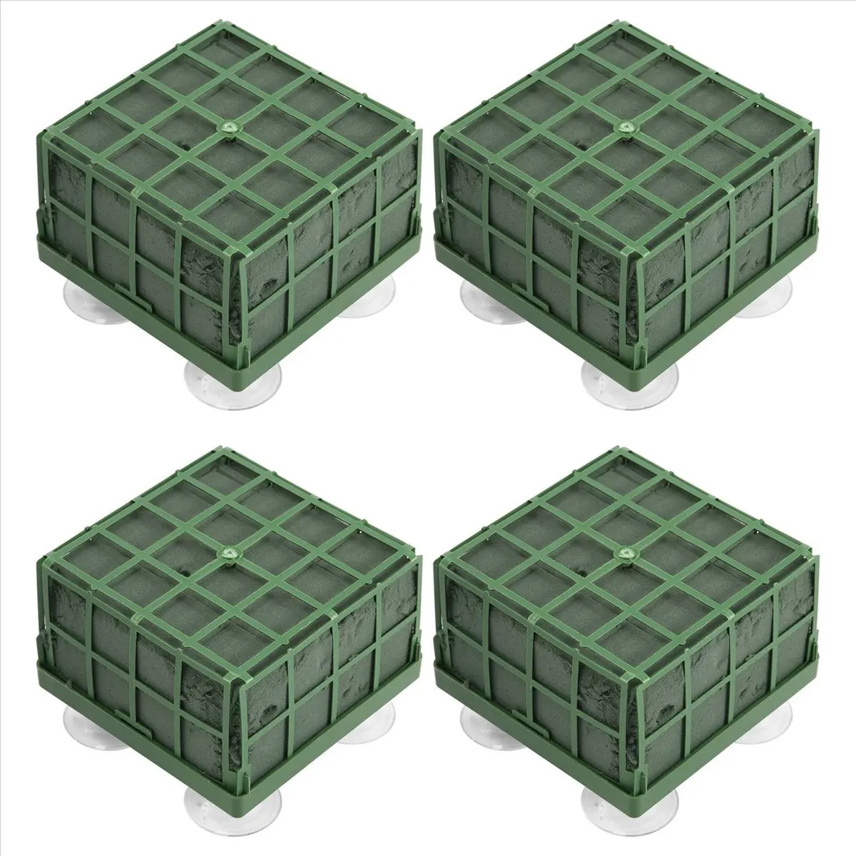 【ABFS】4Pcs Floral Foam Cage Flower Holder with Floral Foam and Suction Cup for Wedding Table Centerpiece Floral Arrangement