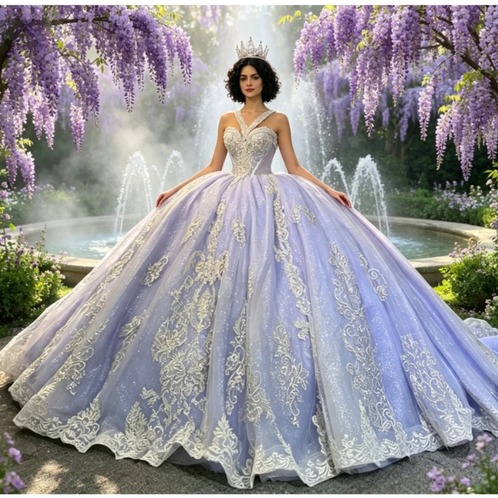 Customized Temperament Graceful Luxurious Tassel Quinceanera Dresses or Girl Lace Appliques Off The Shoulder Fashion Ball Gown