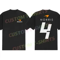 2024 Hot Sale Summer 100% Cotton Lando Norris 4 Logo McLarens T Shirt Men Short Sleeves Cool Tee Hip Hop Streetwear T-shirt