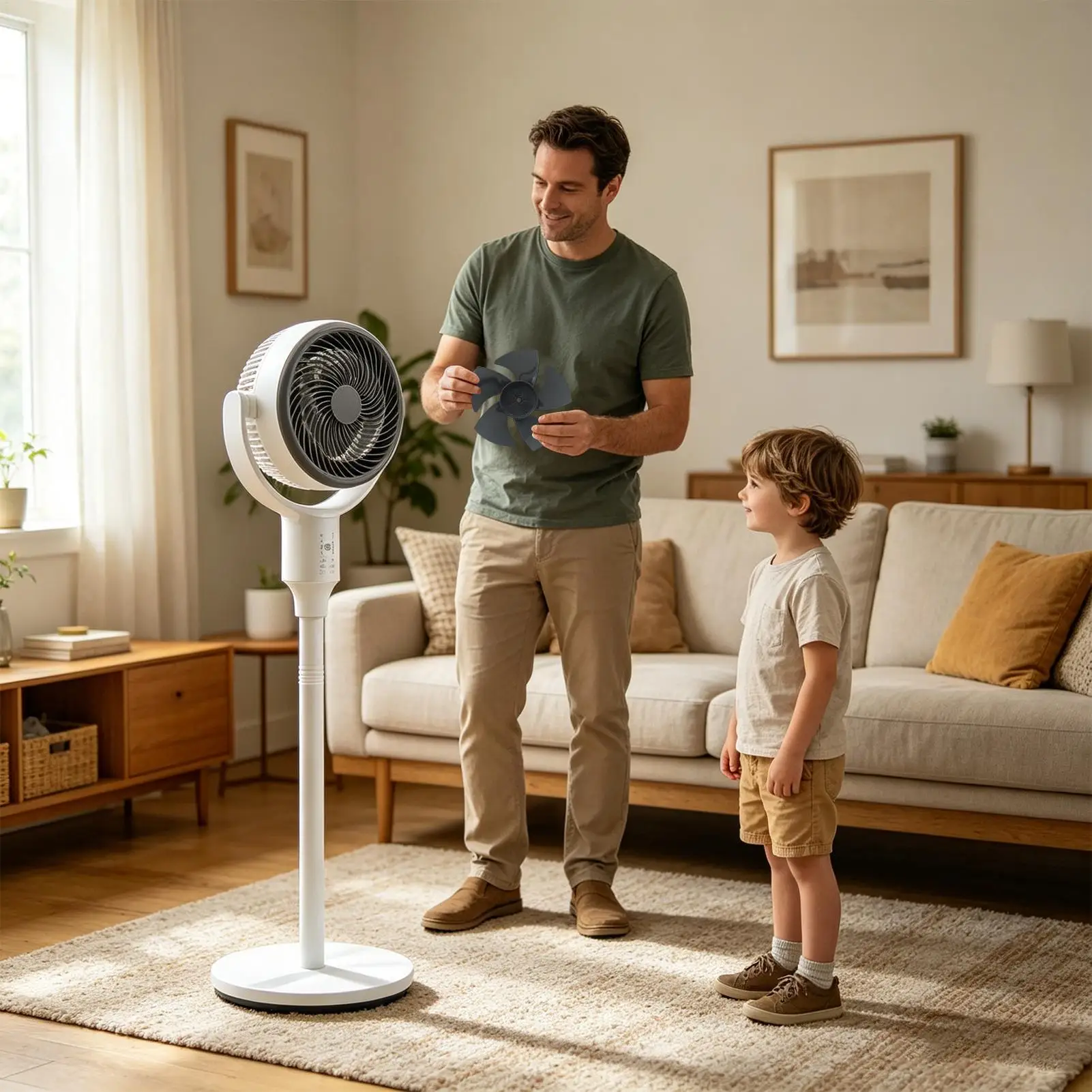 Floor Fan Replace Leaves Easy Install High Strength Summer Appliance Part Circulating Fan Replacement Leaves For Living Room