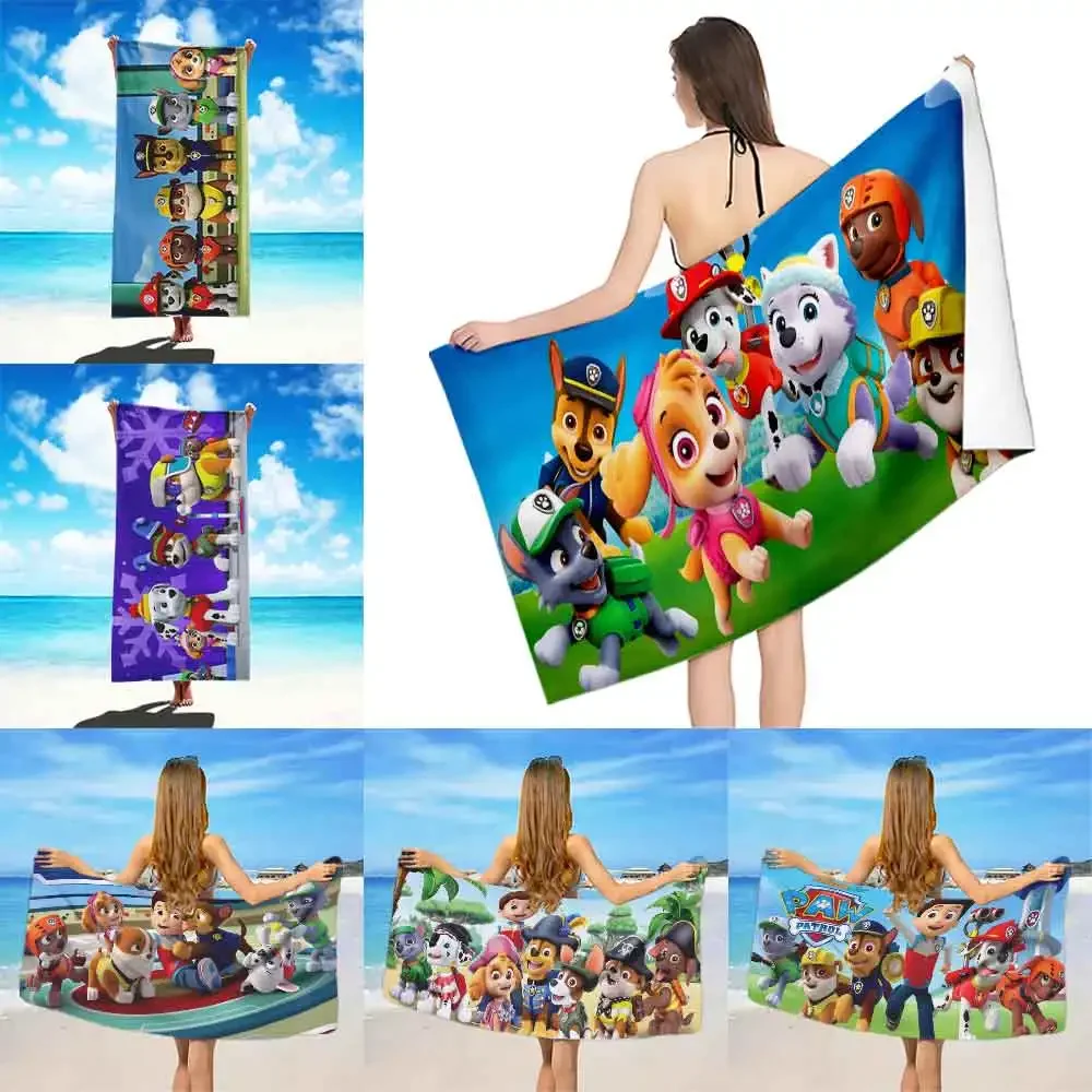 Paw P-Patrol Dog Beach Towel Microfiber Sand Free Quick Dry Soft Sandproof Pool Towels Gift for Women Travel Gym Shower Camping