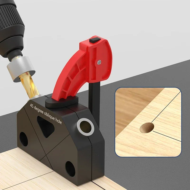 New Multifunctional Woodworking Drilling Assistant 45 Degree Oblique Hole Punch Locator Dowelling Jig
