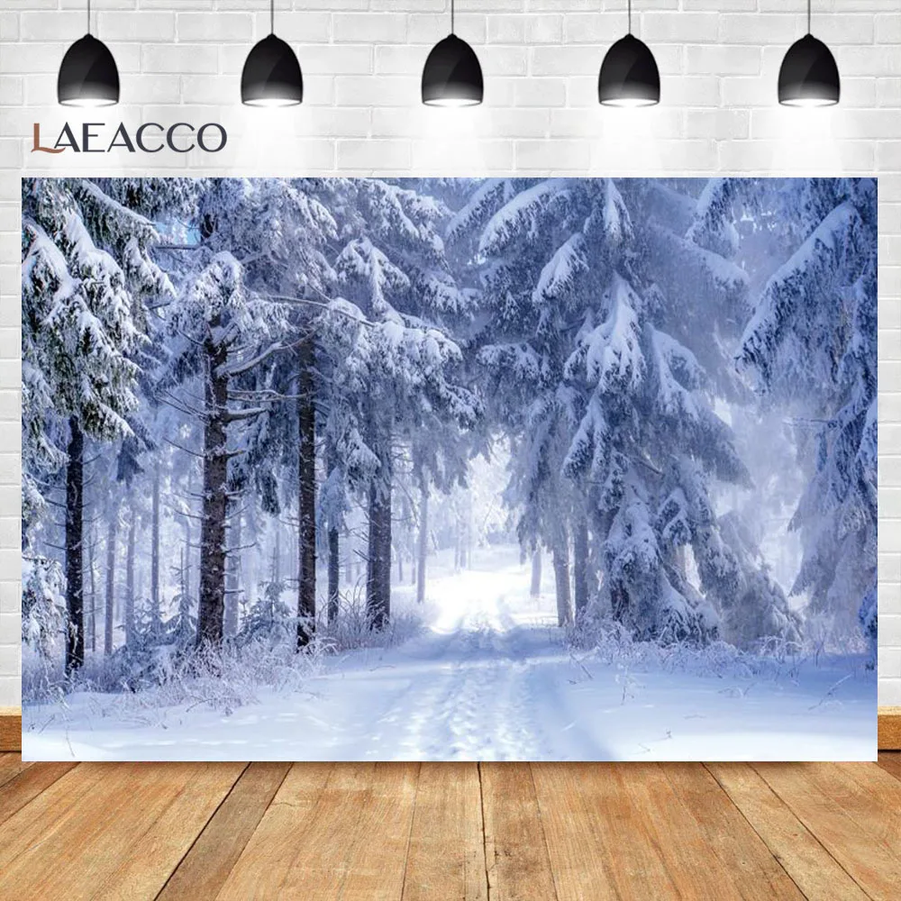 خلفية تصوير مشهد الثلج الشتوي ، شجرة صنوبر الكريسماس ، جبال الغابات ، المناظر الطبيعية ، ندفة الثلج ، خلفية الصورة ، الاستوديو