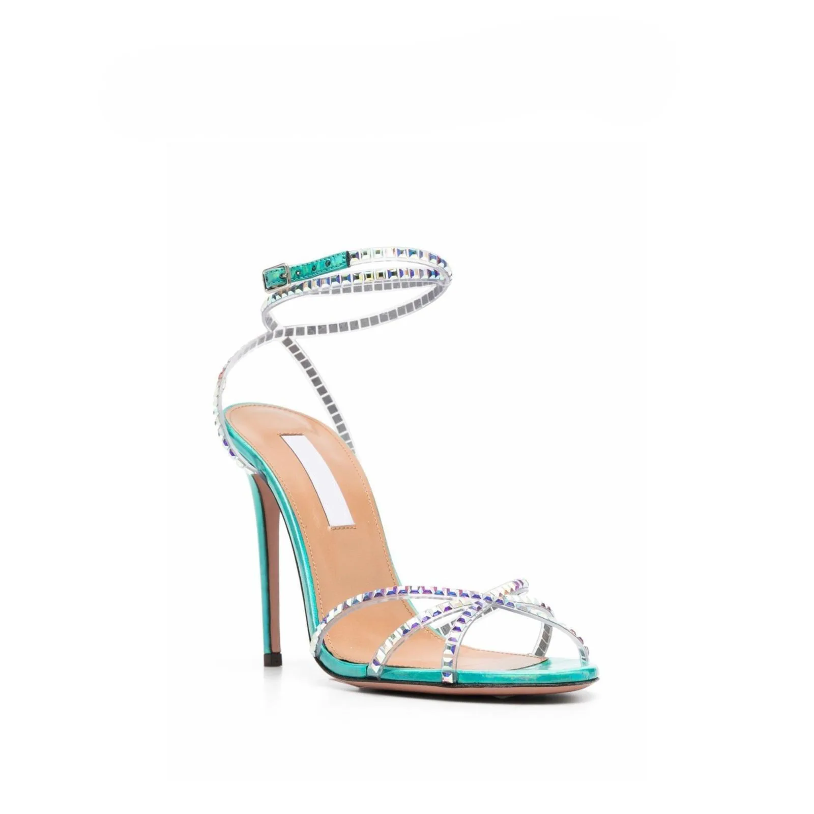 

Luxury Shinny Crystal Diamond Stiletto High Heel Sandals Female Blue Buckle Ankle Strap Sandal Shoes Party Belt 2025 New Summer
