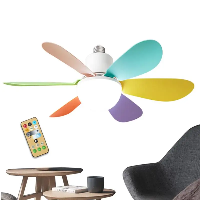 Ceiling Fan With Light Remote 3-Speed Adjustable Flush Mount Socket Fan With Dimmable Light Remote Fan Light For Study Room