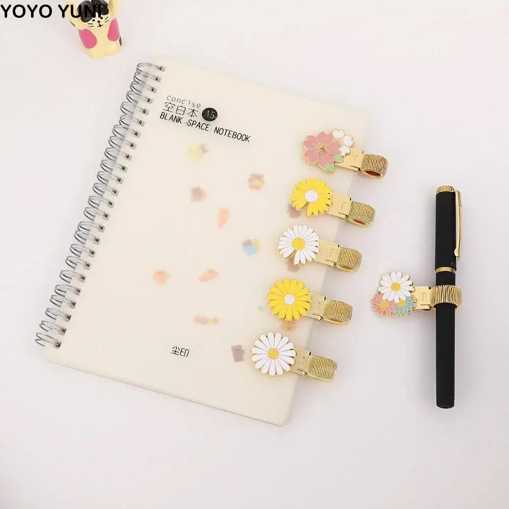 

Classic Metal Bookmark Pen Clip Flower Retro Magnet Clip Notebook Planner Accessories Reading Page Divider Gift