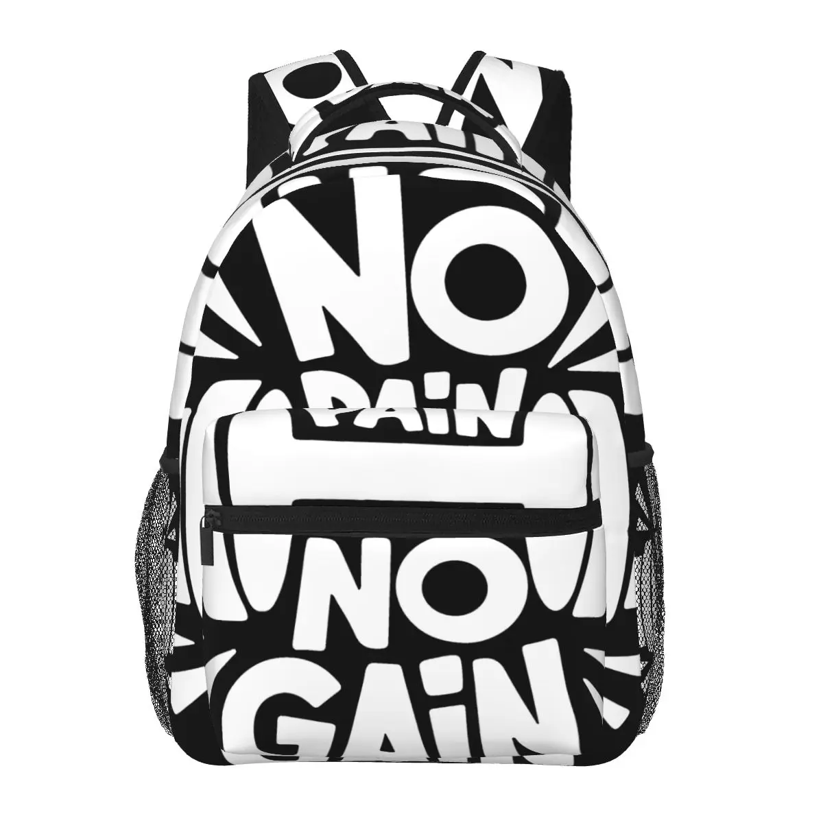 Mochila informal No Pain No Gain Unisex para estudiantes, mochila para computadora de viaje de ocio