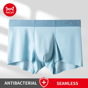 MiiOW Silk Sexy Men Underwear Boxer mutandine da uomo grafene antibatterico cavallo Boxer uomo mutande L-5XL slip Boxer da uomo