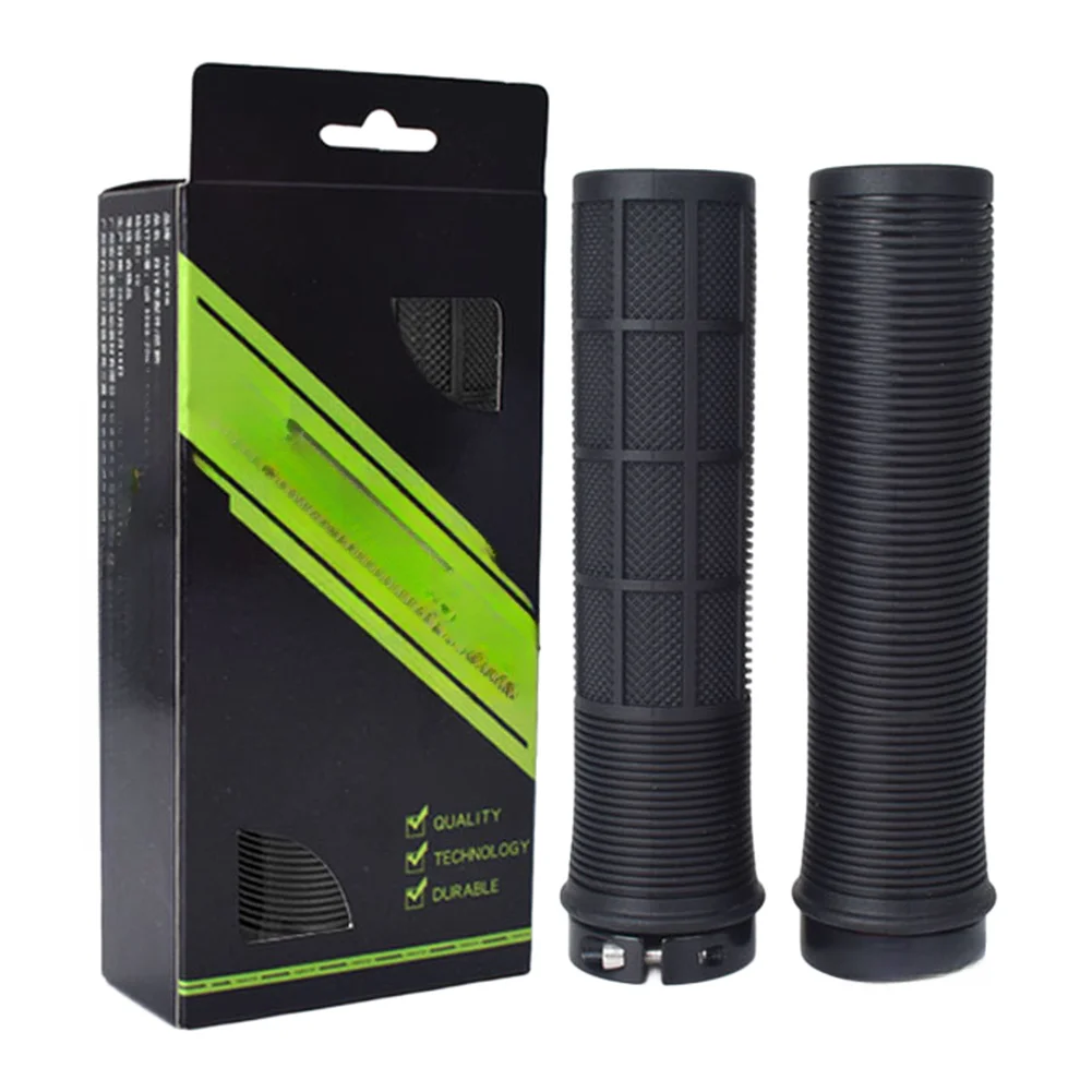 TPR Bicycle Handlebar Cover Designed to Reduce Hand Fatigue with Ergonomic Shape and Aluminum Lock Ring Stability