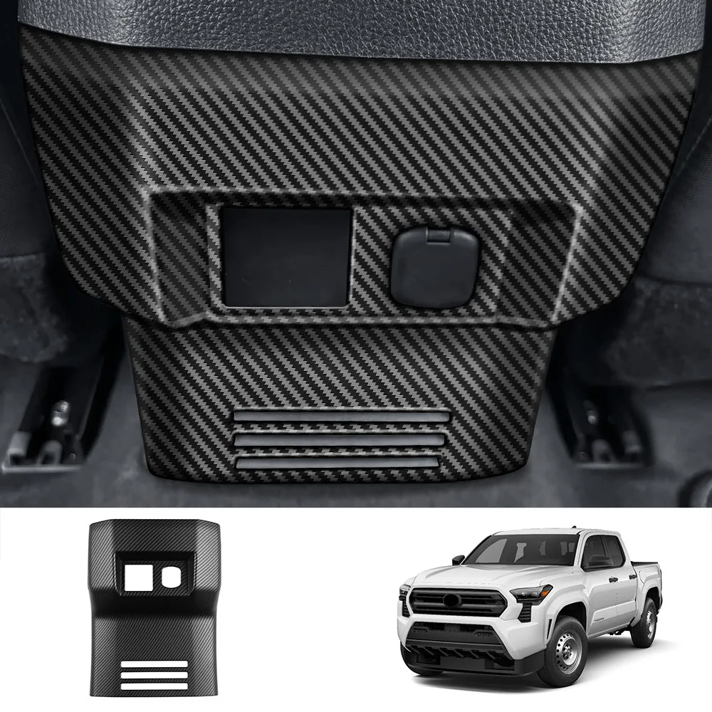 

ABS Carbon fiber For Toyota Tacoma 2024 Interior Rear Anti Kick Exhaust Vent Anti Kick Panel Trim Accessories