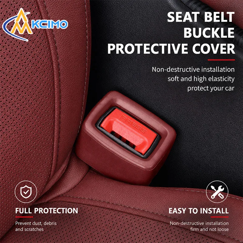 Car Seat Belt Buckle Protective Cover Soft Elastic Seat Belt Socket Protector Interior Decoration Accessories