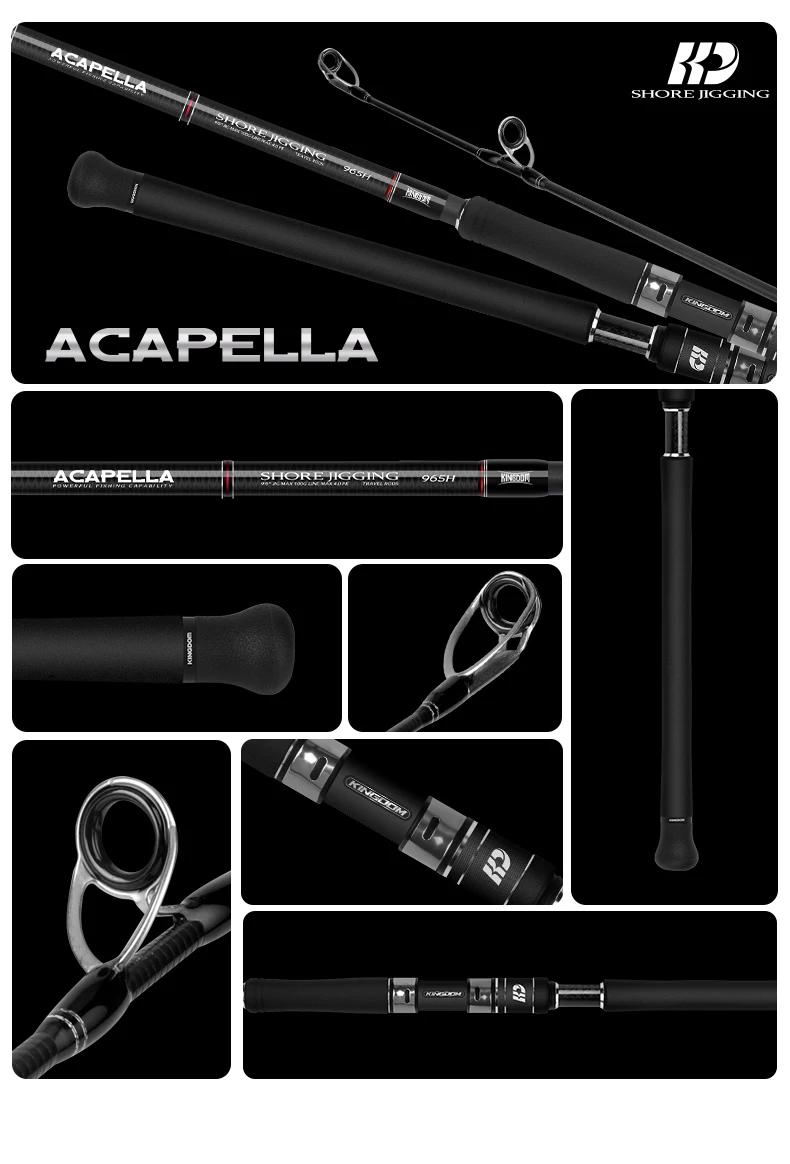 Kingdom Acapella Reise-Angelrute 2,9m 3,3m Fuji Set Spinnruten Köder 100g Tragbare 5-teilige Jigging- und Popping-Rute – Detail 9