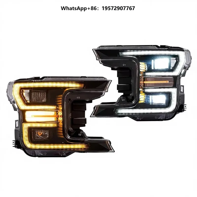 LED  for F150 2018-2021 Animation Sequential Turn Signal Black Housing 42W 12V