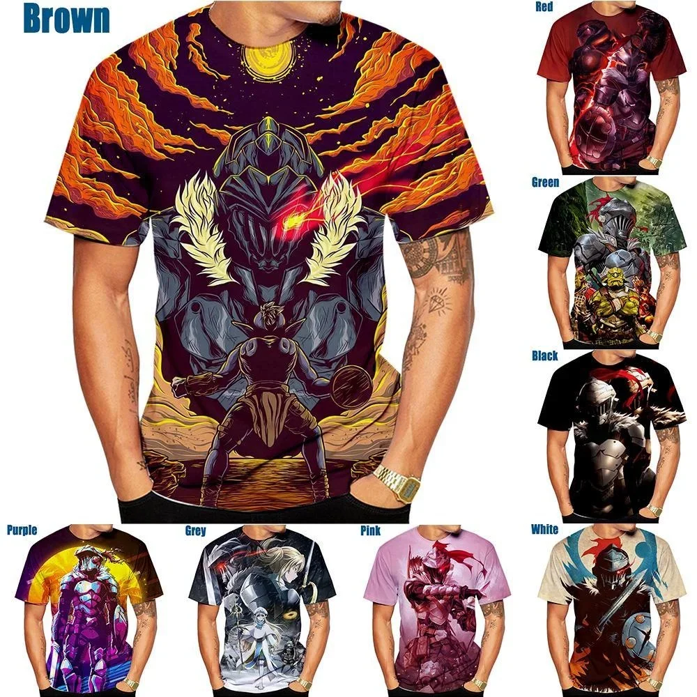 2023 New Fashion Anime Goblin Slayer 3D Printed Men‘s T-shirts Harajuku Style Streetwear Short Sleeve Tops