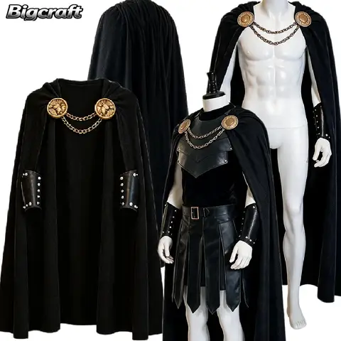 Disguise Agamemnon Cosplay Costume Movie Odyssey Cape Top Skirt Arm Sleeves Roleplay Outfits Halloween Carnival Party Men Suit