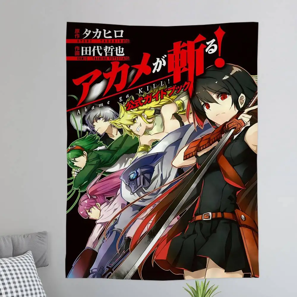 A-Akame Ga Kill Cartoon Anime Cartoon Tapestry Wall Hanging Decoration Household Home Decor