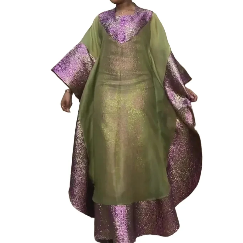 

African Dresses for Women Traditional Africa Clothing Dashiki Ankara 2 PCS Outfit Gown Abayas Robe Muslim Kaftan Maxi Long Dress