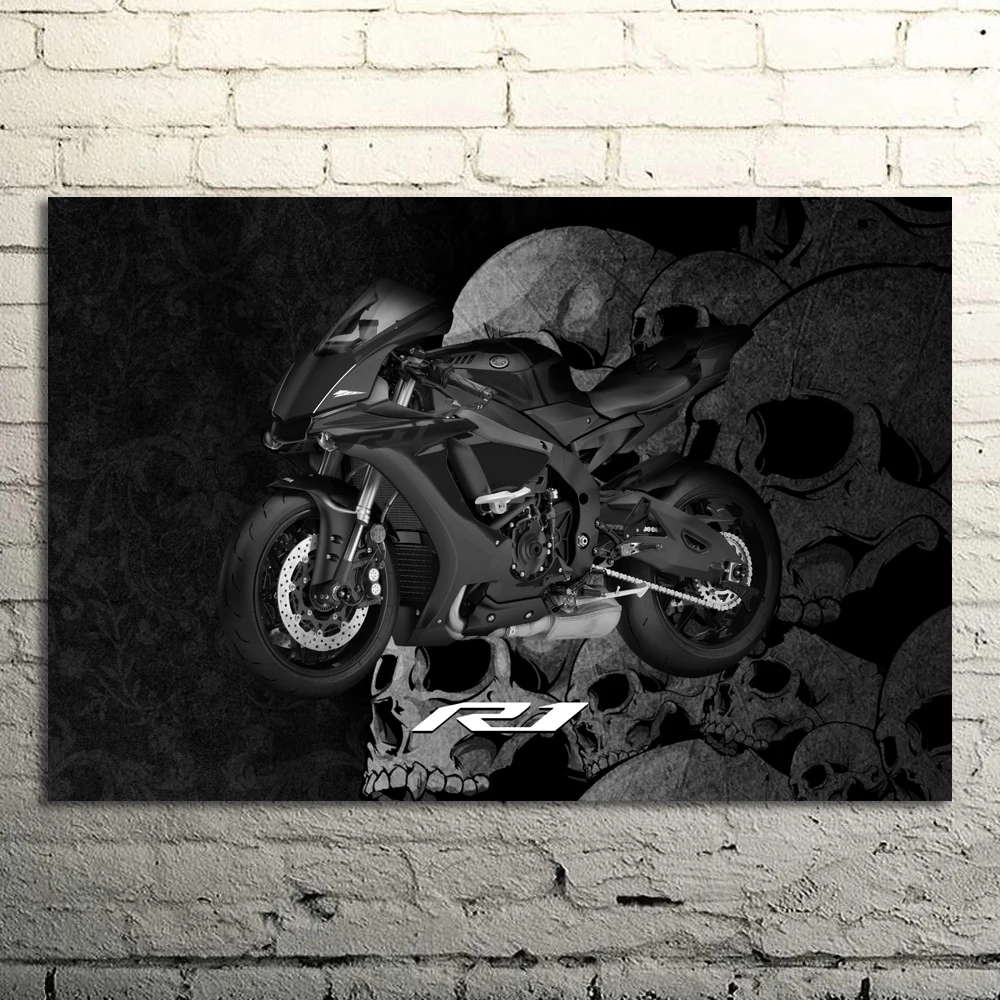 Yamaha YZF-R1 Black Superbike Picture Canvas Printings Home Decor Wall Art Posters Modern Decorative Painting