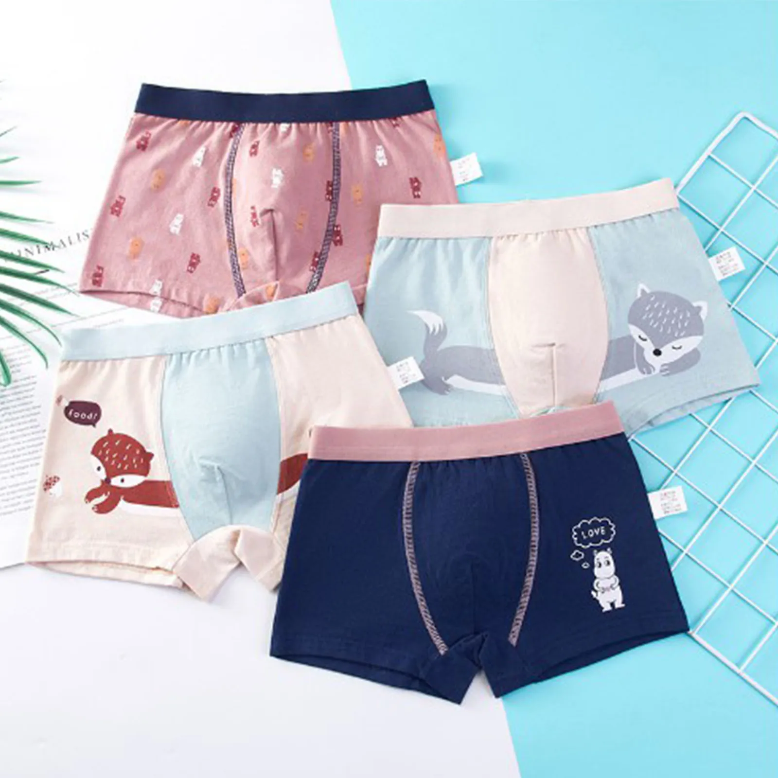 4pcs Baby Boys Boxers Cotton UnderPanties Cute Kid UnderWear Bear Car Cartoon Print Briefs Soft Shorts Student Boy Panties 2-16Y - Image 5