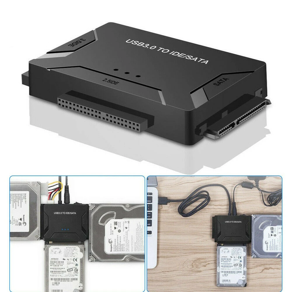 

Переходник Gtwoilt с USB 3,0 на IDE и SATA, комплект адаптеров для внешних жестких дисков, кабель 2,5/3,5 дюйма для ноутбуков, ПК, Windows WIN7, WIN10