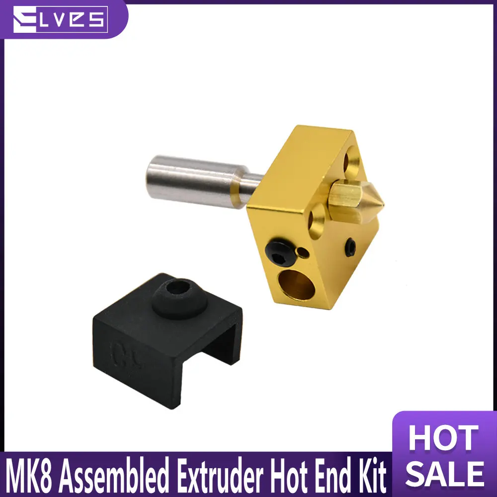 

ELVES 3D Printer Parts MK8 Assembled Extruder Hot End kit For Ender 3 CR10 Printer 0.4mm 1.75mm Nozzle cr10 hotend