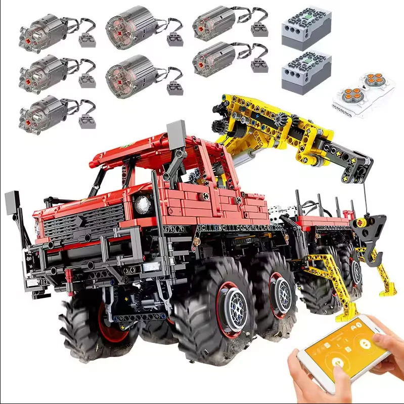 MOULD KING 13146 Tech Articulated 8×8 Off-road remote/APP control Truck model MOC-15805 Building Block Kids Toy Birthday Gift