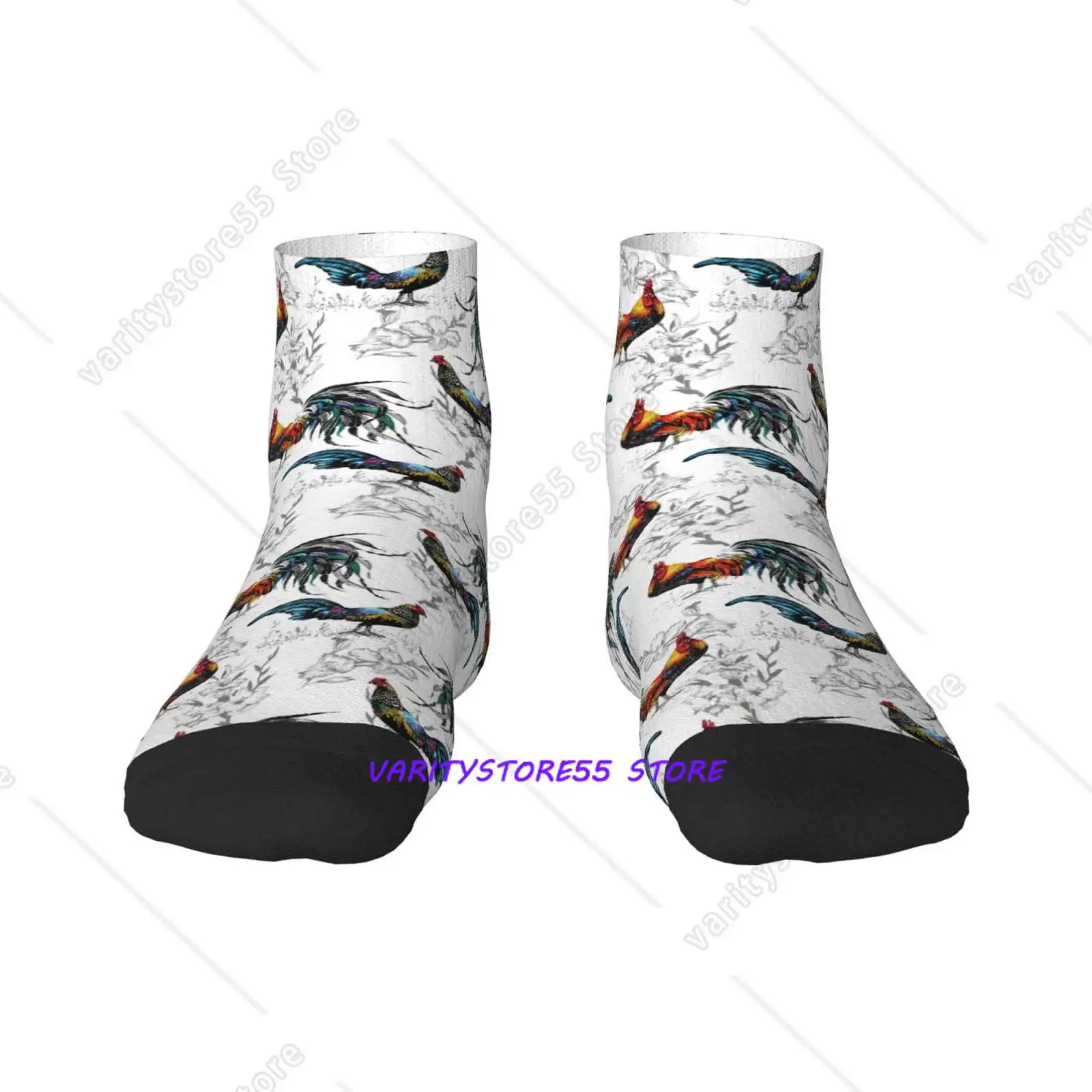 

Cool Chicken Pattern Crew SocksToe Seamed Ankle SocksCotton Cushioned Breathable Athletic Crew Sports Socks