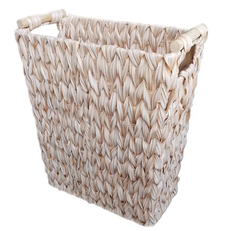 

ABAG Trash Can Boho Decorative Waterproof Bathroom Garbage Can Cream White Waste Basket For Bedroom