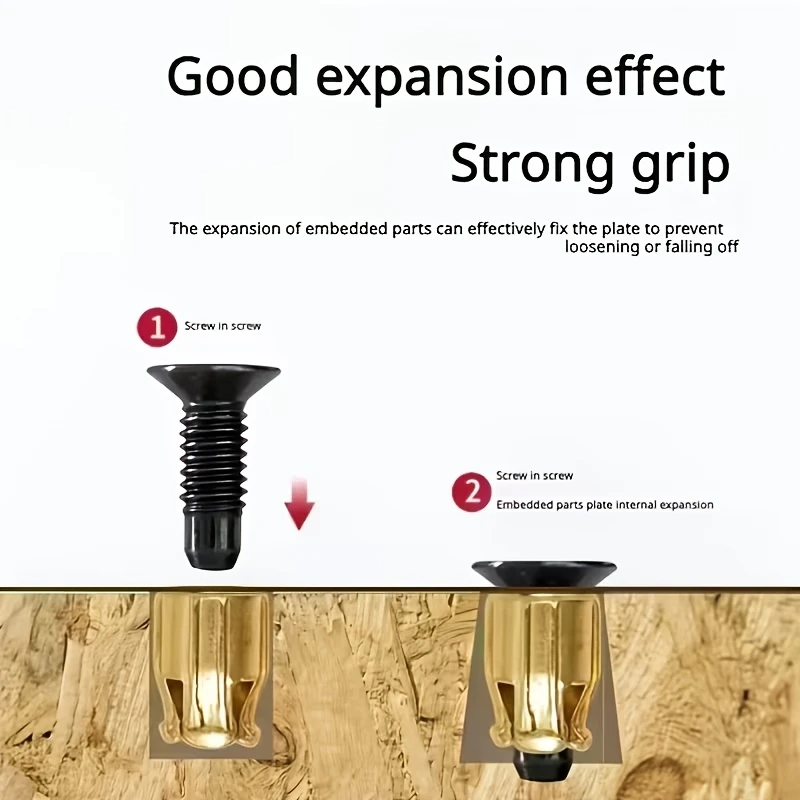 30/50 Sets Hinge Repair Inserts Kit,Reusable Fastener Inserts for Cabinet&Furniture Door Fix,Solid Wood Door Plate Reinforcement