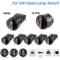 For VW Auto Headlight Head Lamp Switch Light Sensor Module 14Pin/10Pin For Golf Jetta MK5 6 Tiguan Touran Passat Polo Bora