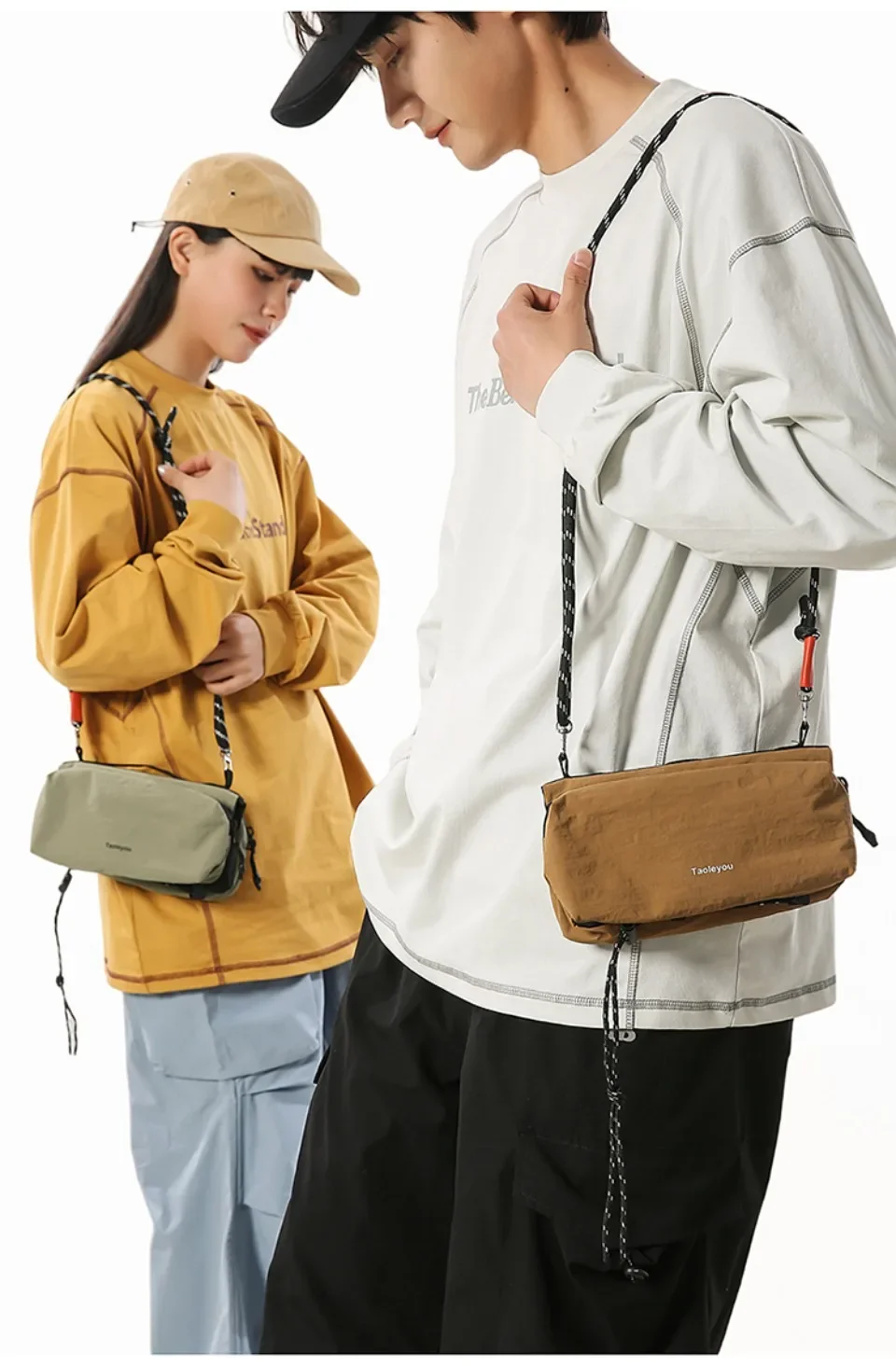 Unisex Camp Messenger Bag, große Kapazität, Umhängetasche für Männer und Frauen, robuster Nylon-Wander- und Reiserucksack – Detail 6