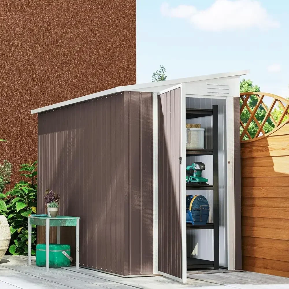 

8ft x 4ft Outdoor Metal Storage Shed - Lockable, Ventilated, Ideal for Garden Tools and Patio