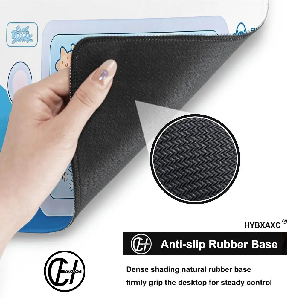 Niedliches Hai-Party-Mauspad, groß, rutschfeste Gummiunterseite, Schreibtischunterlage für Tastatur, Gaming, Heimbüro, Arbeitszubehör
