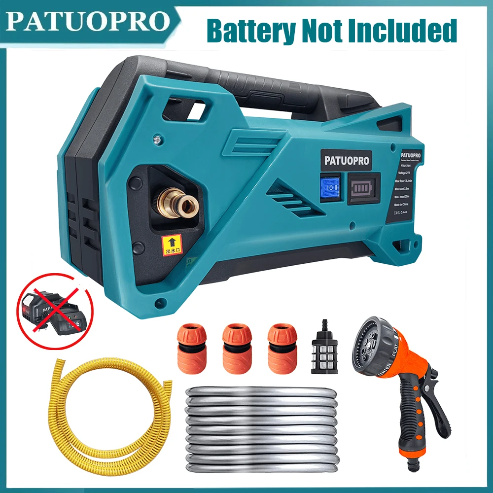 500W Draadloze Besproeiingsmachine 10M Slang Tuin Waterpomp Irrigatie Auto Wassen En Reinigen Power Tool Voor Makita 18V Batterij