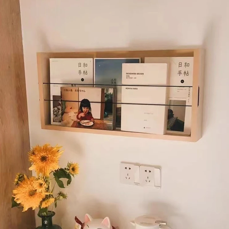 

Storage Display Corner Wooden Wall Magazine Racks Shelves Bookcase Sideboards Bookends Libreria Scaffale Minimalist Furniture