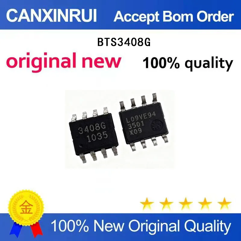 (5-100pieces)Brand new BTS3408G BTS3408 silk-screened 3408G SMD SOP8 power switch chip IC
