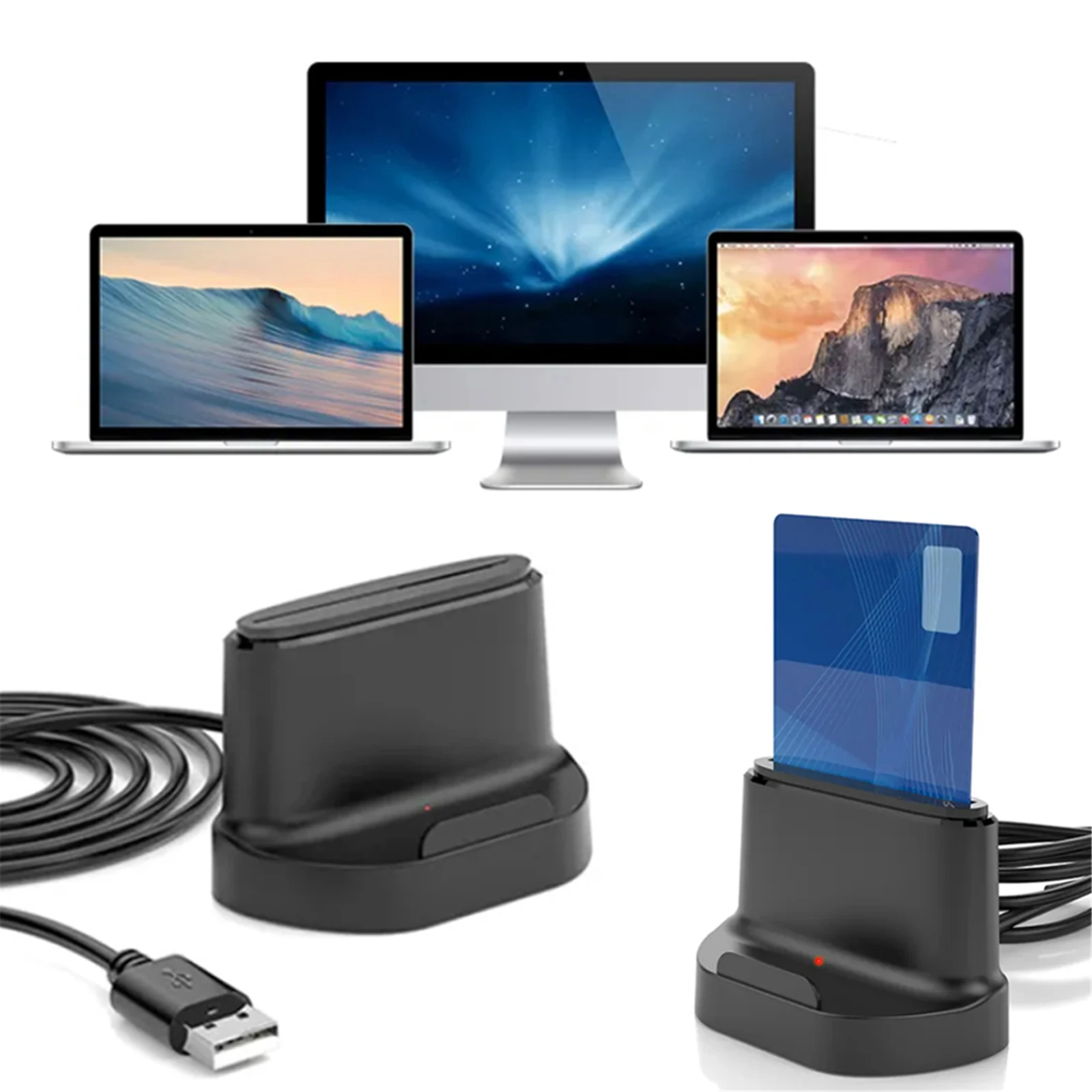 

CAC Reader with LED Indicator Portable CAC Card Reader Plug & Play Compatible for Windows for Bank ATM Tax Reporting