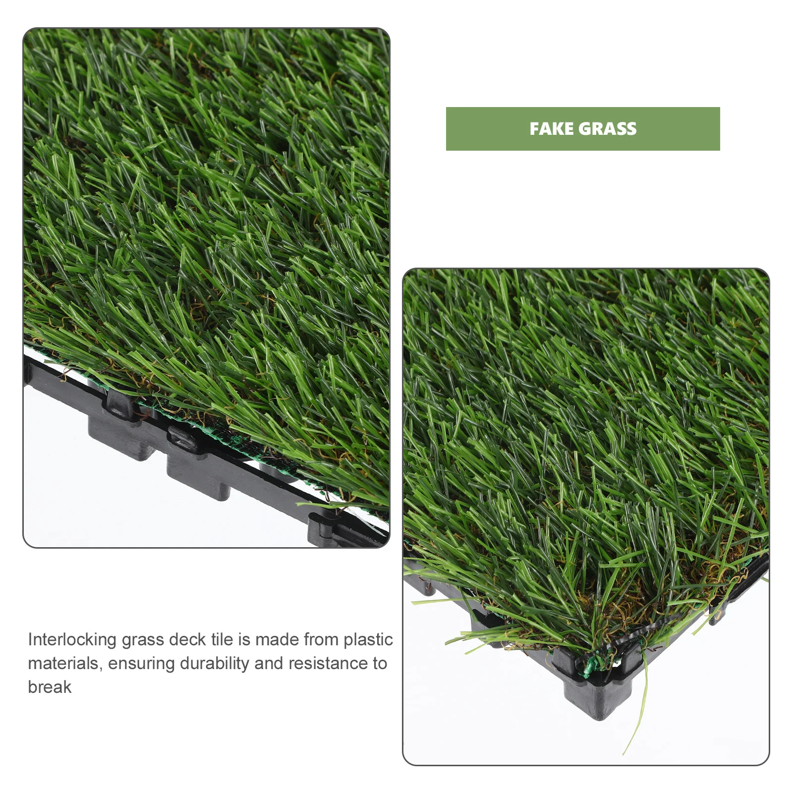 

Interlocking Artificial Grass Tiles Outdoor Flooring for Patio Balcony Garden Walkway Decorative Fake Grass Turf Decking