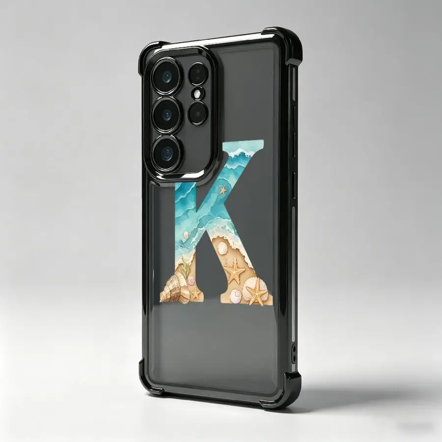 Bild 3: Strand Buchstabe K W Handyhülle für Samsung Galaxy 26 S22 Plus S21 S24 FE Note 20 Ultra S25 Edge S20 Ultra S23