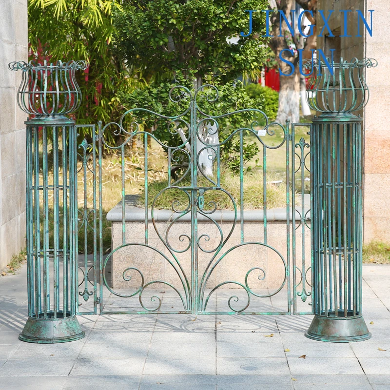 Courtyard entrance door Villa garden door Outdoor rust-proof plant climbing vine decorative flower stand