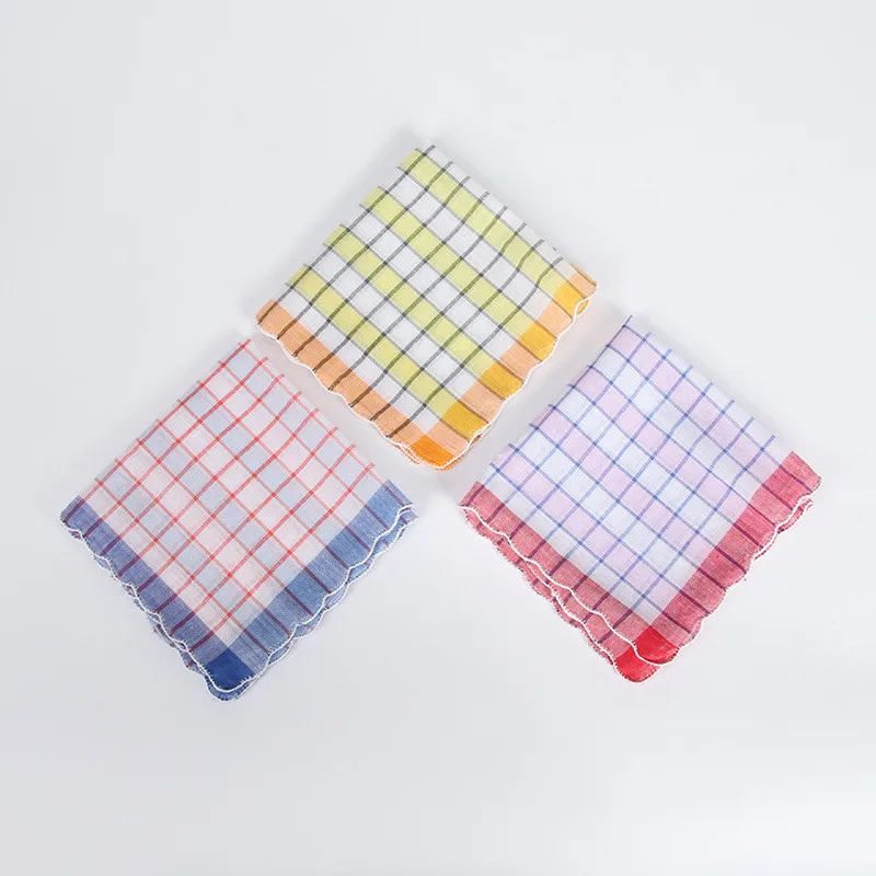 3Pcs 28x28cm Square Multicolor Plaid Stripe Women Pocket Wedding Party Business Chest Towel Handkerchiefs