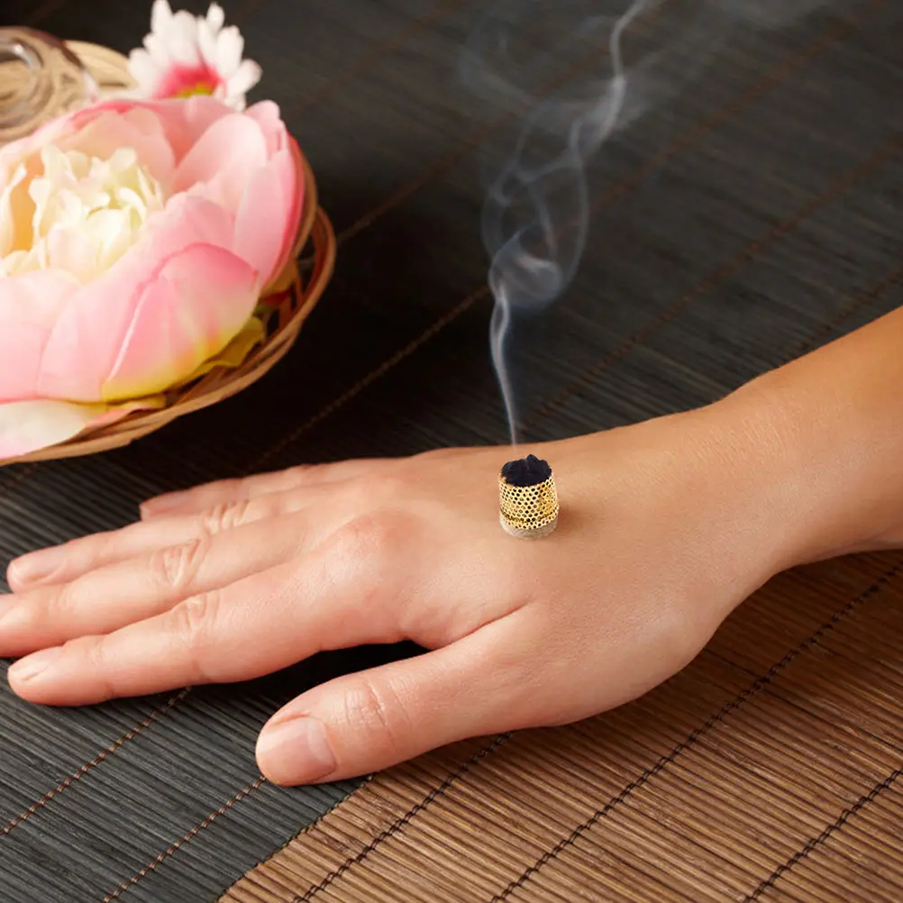 

8pcs Moxibustion Box Copper Anti-scald Portable Thick Device Jar Tool Smokeless Storage Boxes Massage Moxa Relaxation Aid