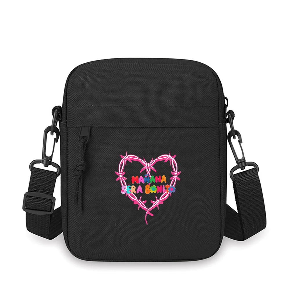 

Heart shaped pink barbed wire words Men Crossbody Bag Single Shoulder Women Cartoon Anime Film Printing Design Unisex