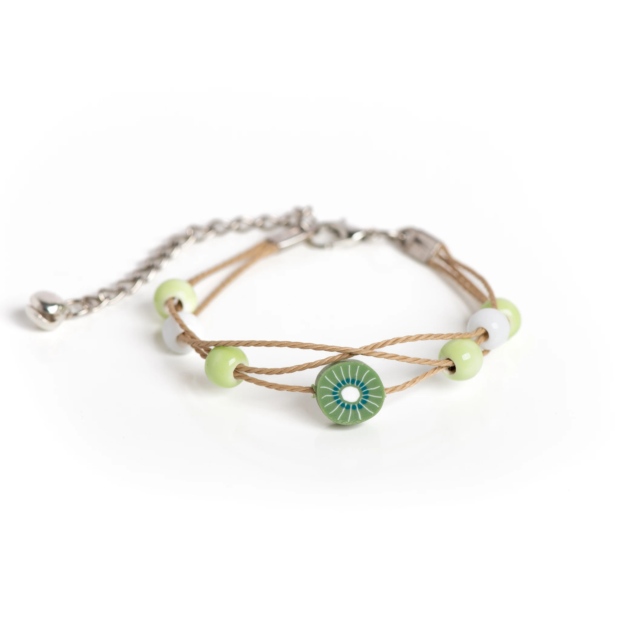 Handmade Polymer Clay Bead Bracelet Fresh Cartoon Fruit Adjustable Multilayer Bracelet for Women 151