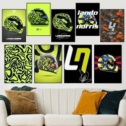 Racer L-Lando N-Norris 4 P Poster Small Prints Room Wall Sticker Wall Painting Bedroom Living Office