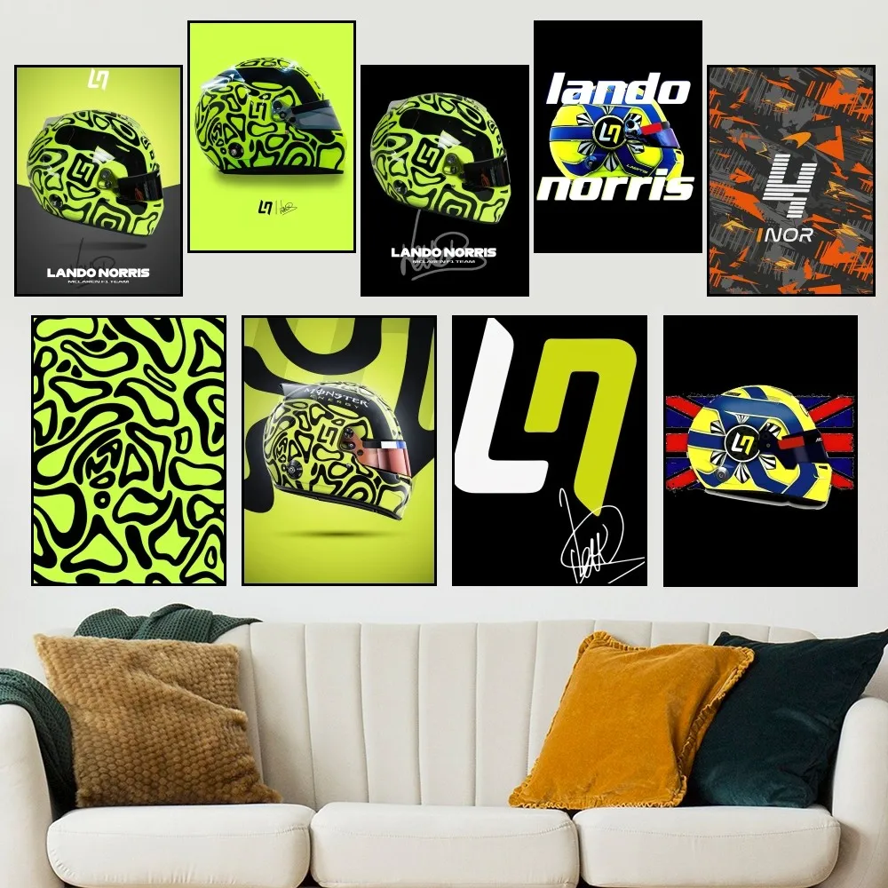 Racer L-Lando N-Norris 4 P Poster Small Prints Room Wall Sticker Wall Painting Bedroom Living Office