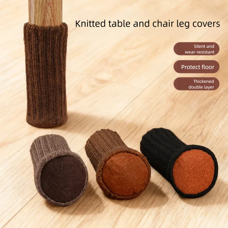 20Pcs Chair Legs Socks Knitted Furniture Feet Floor Protectors Anti-slip Pads Silent Thicken Table Chair Leg Socks Covers image 2